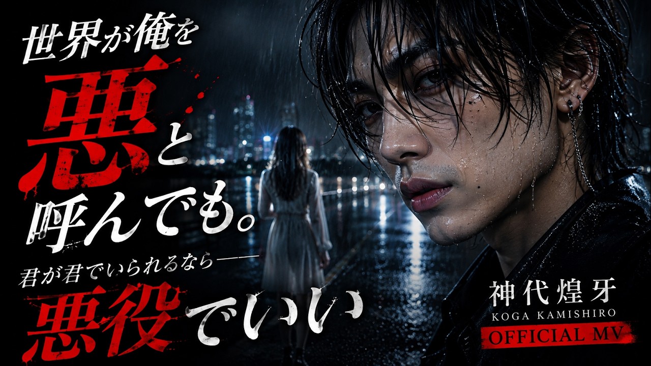 神代煌牙『悪役でいい』Official MV公式YouTubeビジュアル